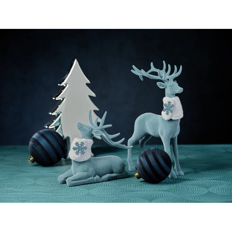 flocked deer figurine